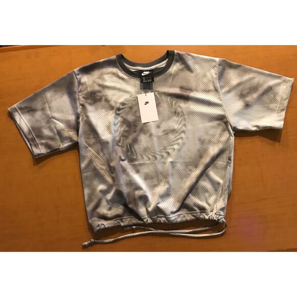 Nike Icon Clash gray mesh cropped top crop shirt size small NEW - Picture 1 of 4